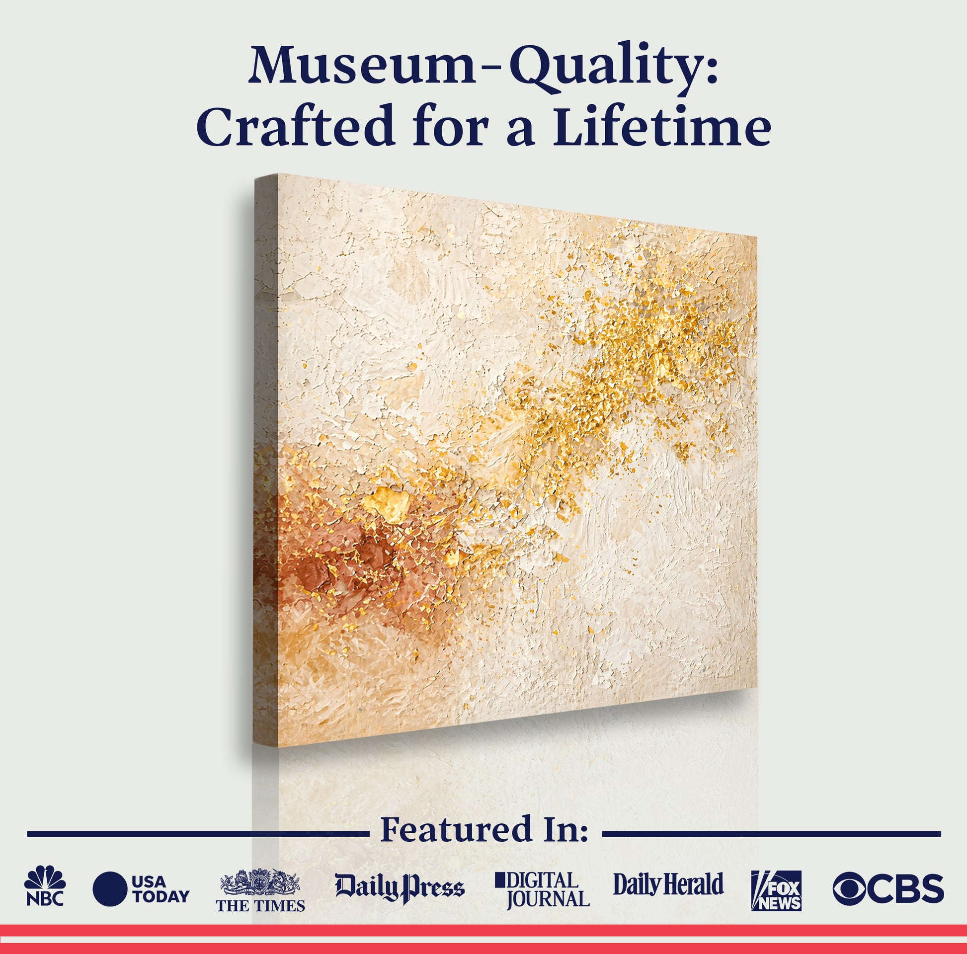 Warm Abstract — Cream, Gold, And Soft Terracotta