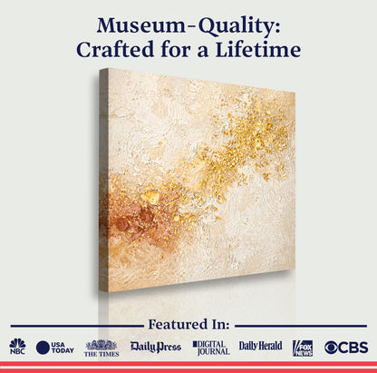 Warm Abstract — Cream, Gold, And Soft Terracotta