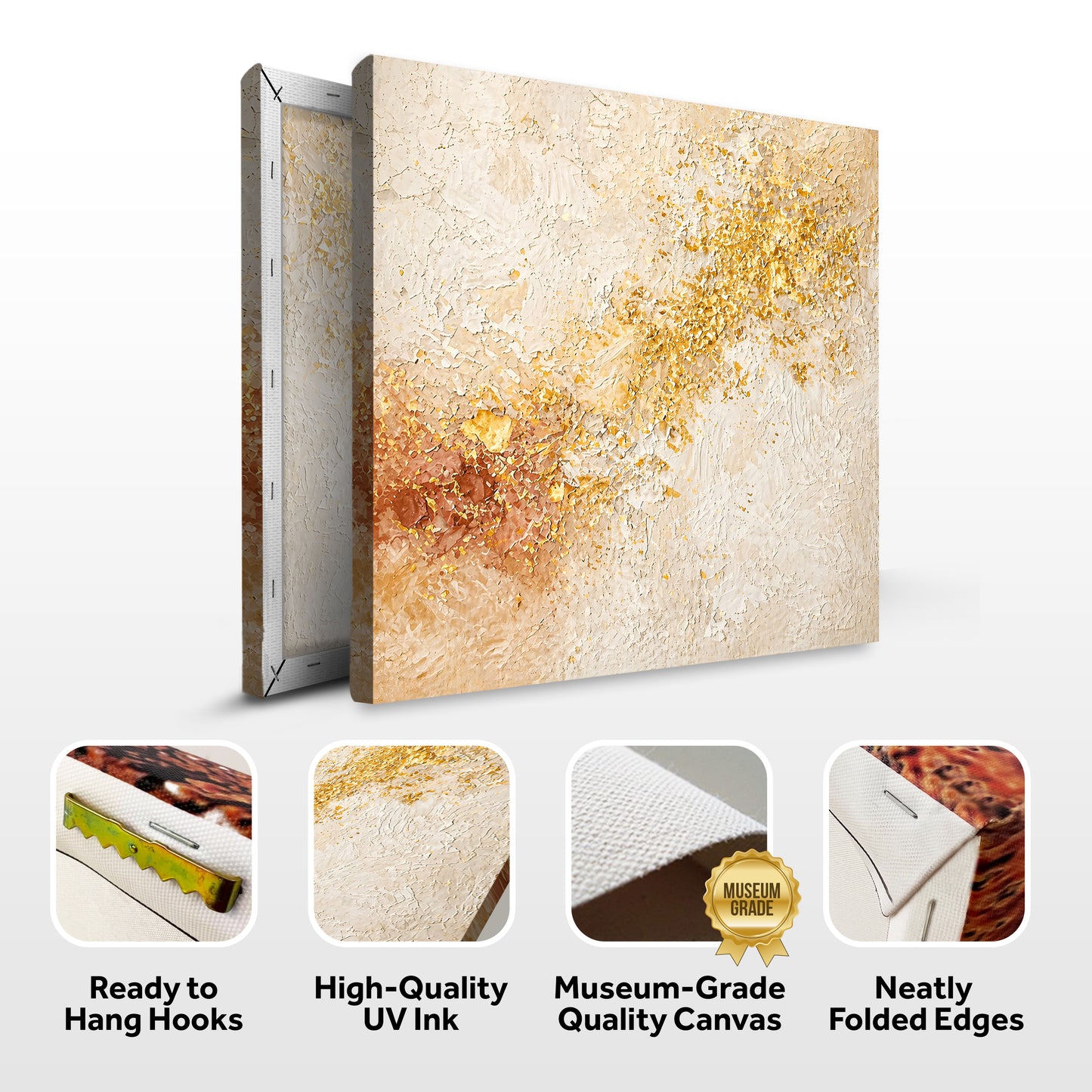 Warm Abstract — Cream, Gold, And Soft Terracotta