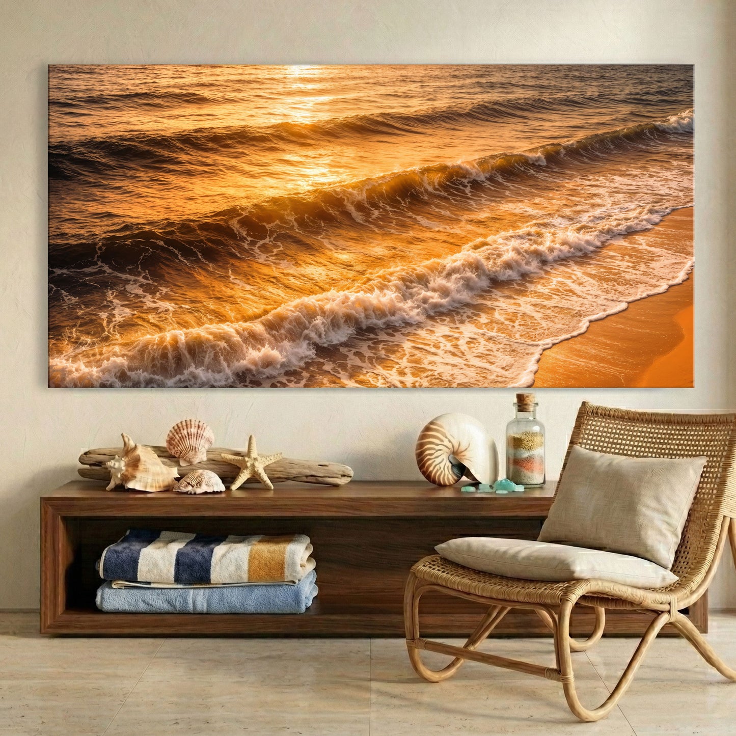 Aerial Ocean - Warm Sunset Tones