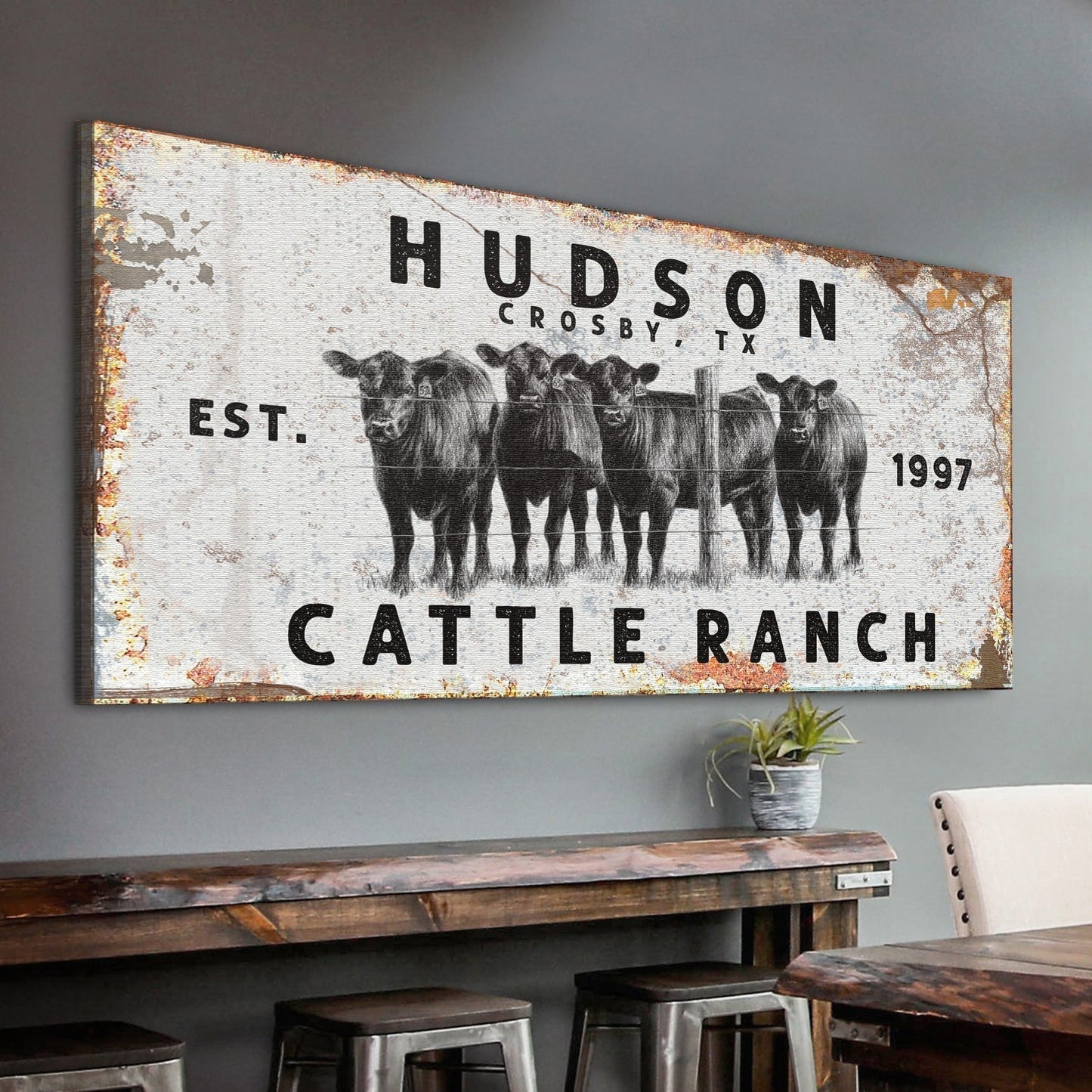 Cattle Ranch Rustic Sign