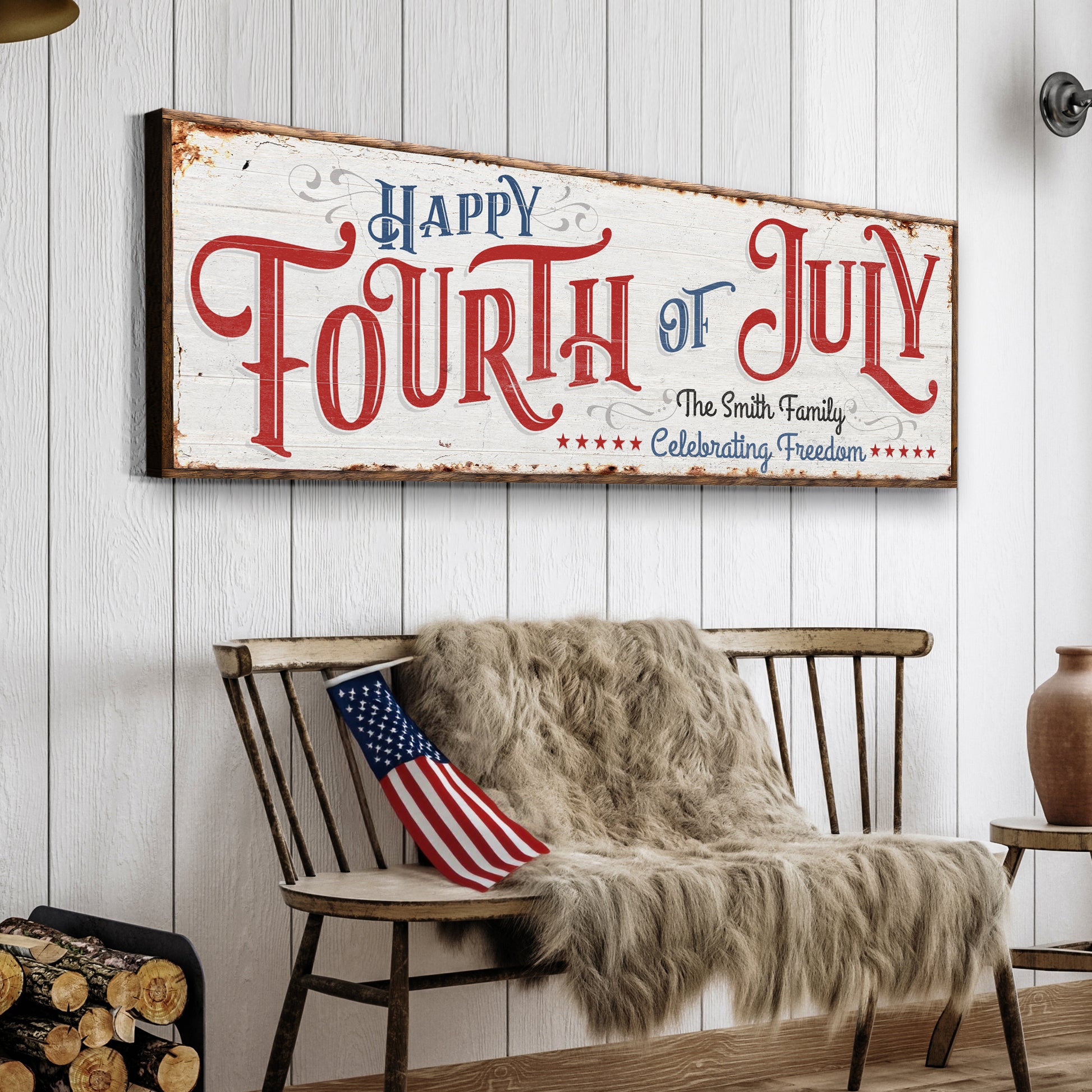 Happy 4th of July Personalized Sign  - Image by Tailored Canvases