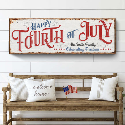 Happy 4th of July Personalized Sign Style 1 - Image by Tailored Canvases