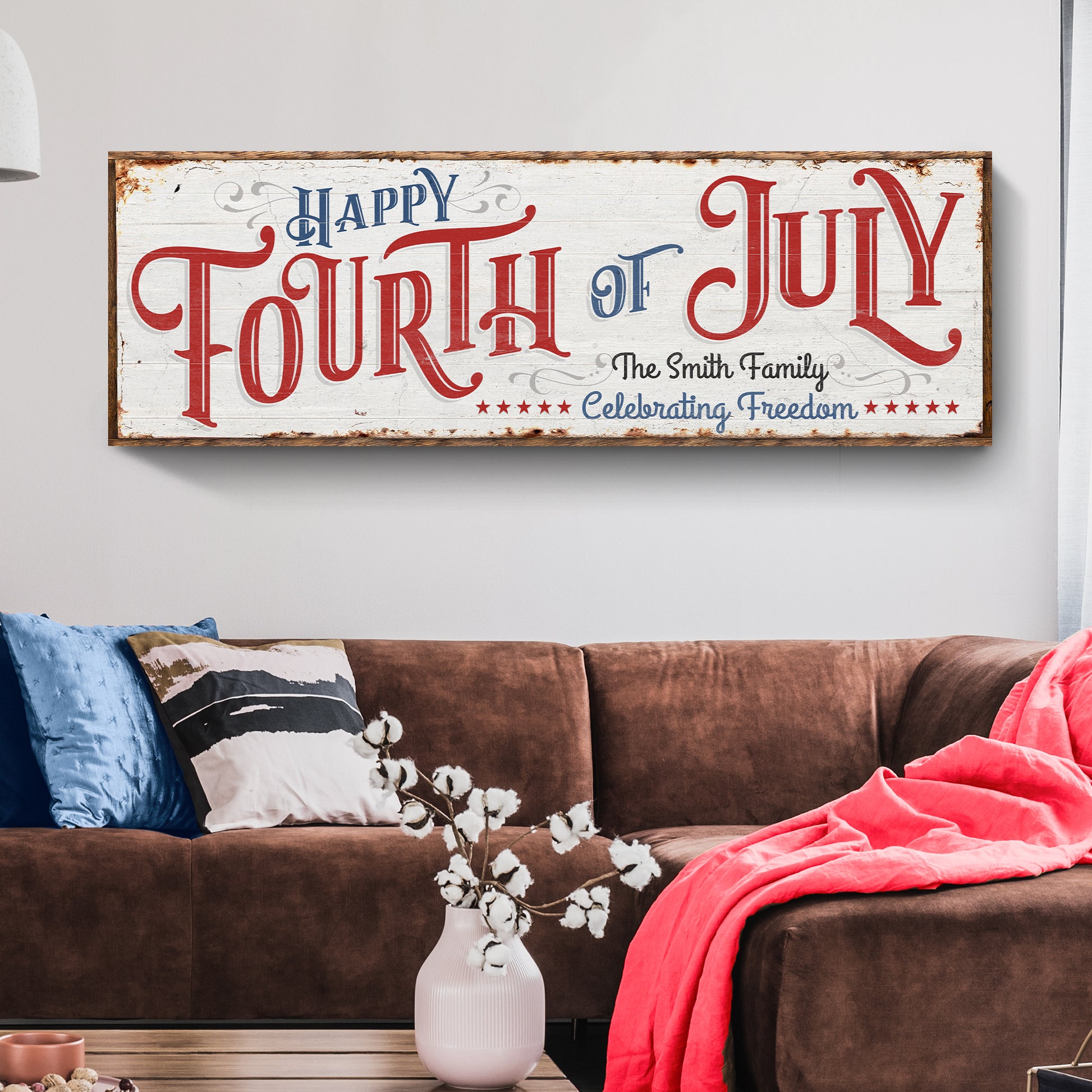 Happy 4th of July Personalized Sign Style 1 - Image by Tailored Canvases