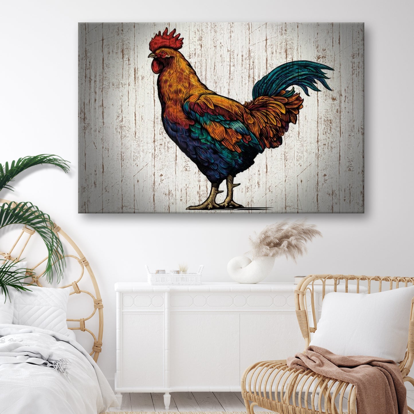 Rustic Rooster Canvas Wall Art Style 2 - Image by Tailored Canvases