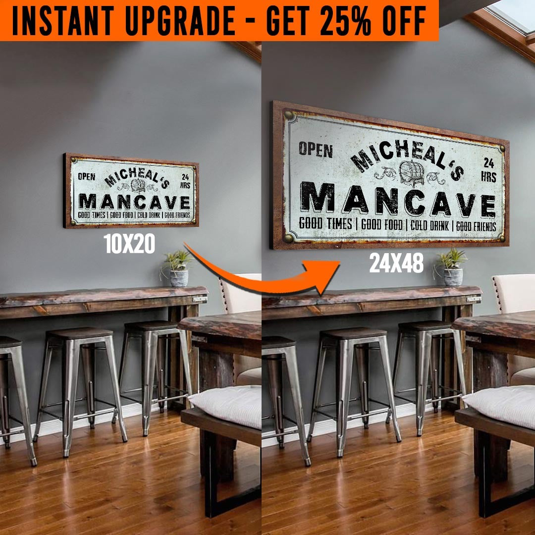 Upgrade Your 'Man Cave' (Style 1) Canvas To 24x48 Inches