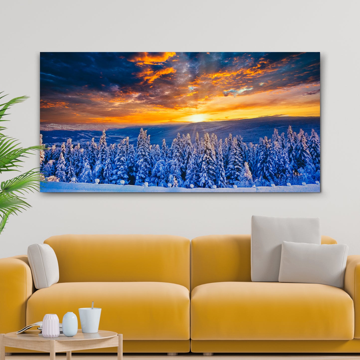 Snow Covered Forest Canvas Wall Art Style 2 - Image by Tailored Canvases