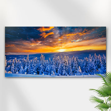 Snow Covered Forest Canvas Wall Art