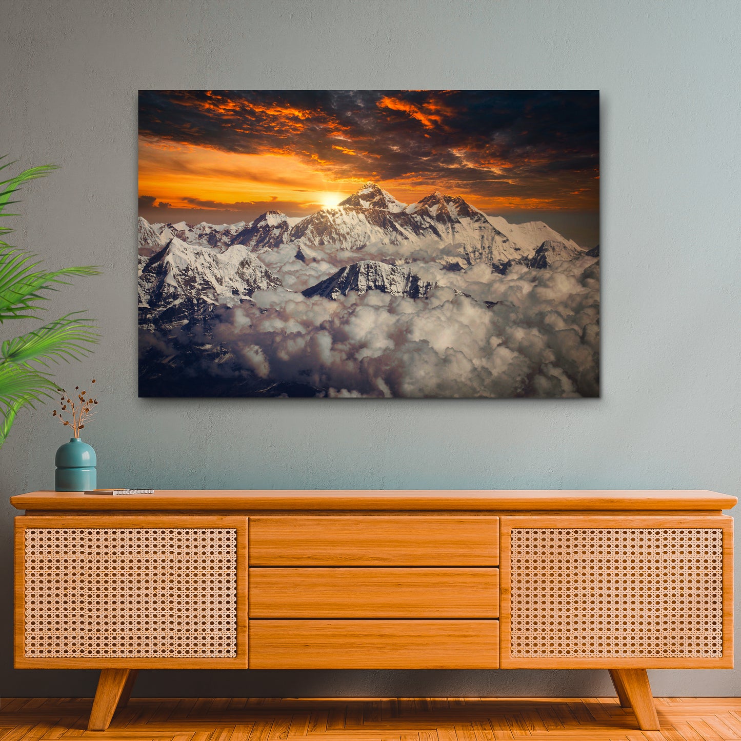 Snowy Mountain Peak Canvas Wall Art Style 2 - Image by Tailored Canvases