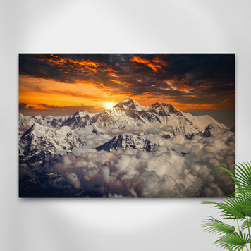 Snowy Mountain Peak Canvas Wall Art