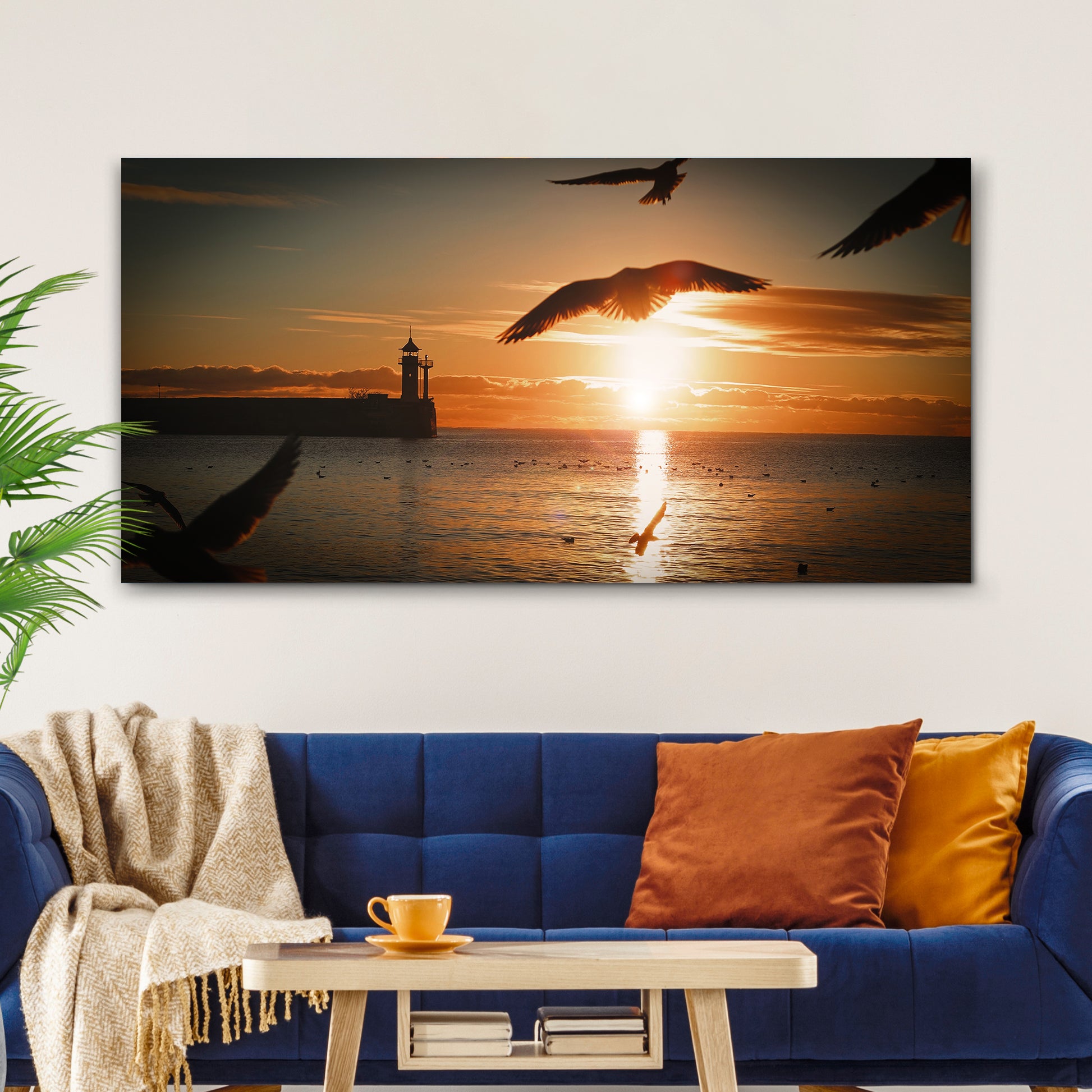 Birds On Magical Sunrise Canvas Wall Art Style 2 - Image by Tailored Canvases
