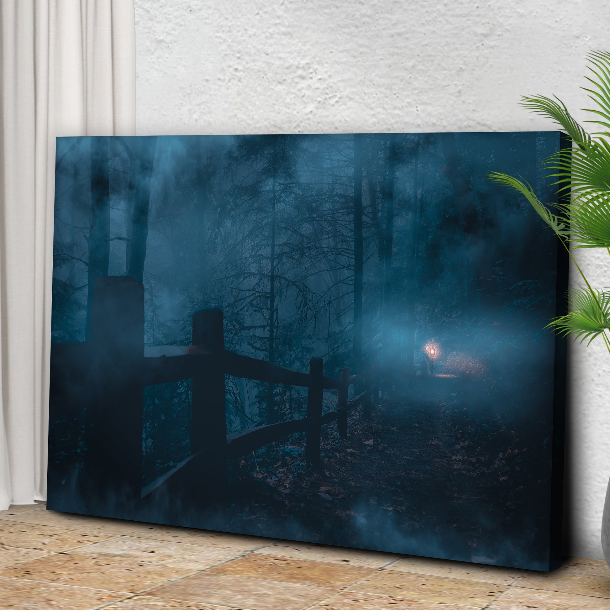 Foggy Night Forest Canvas Wall Art Style 1 - Image by Tailored Canvases