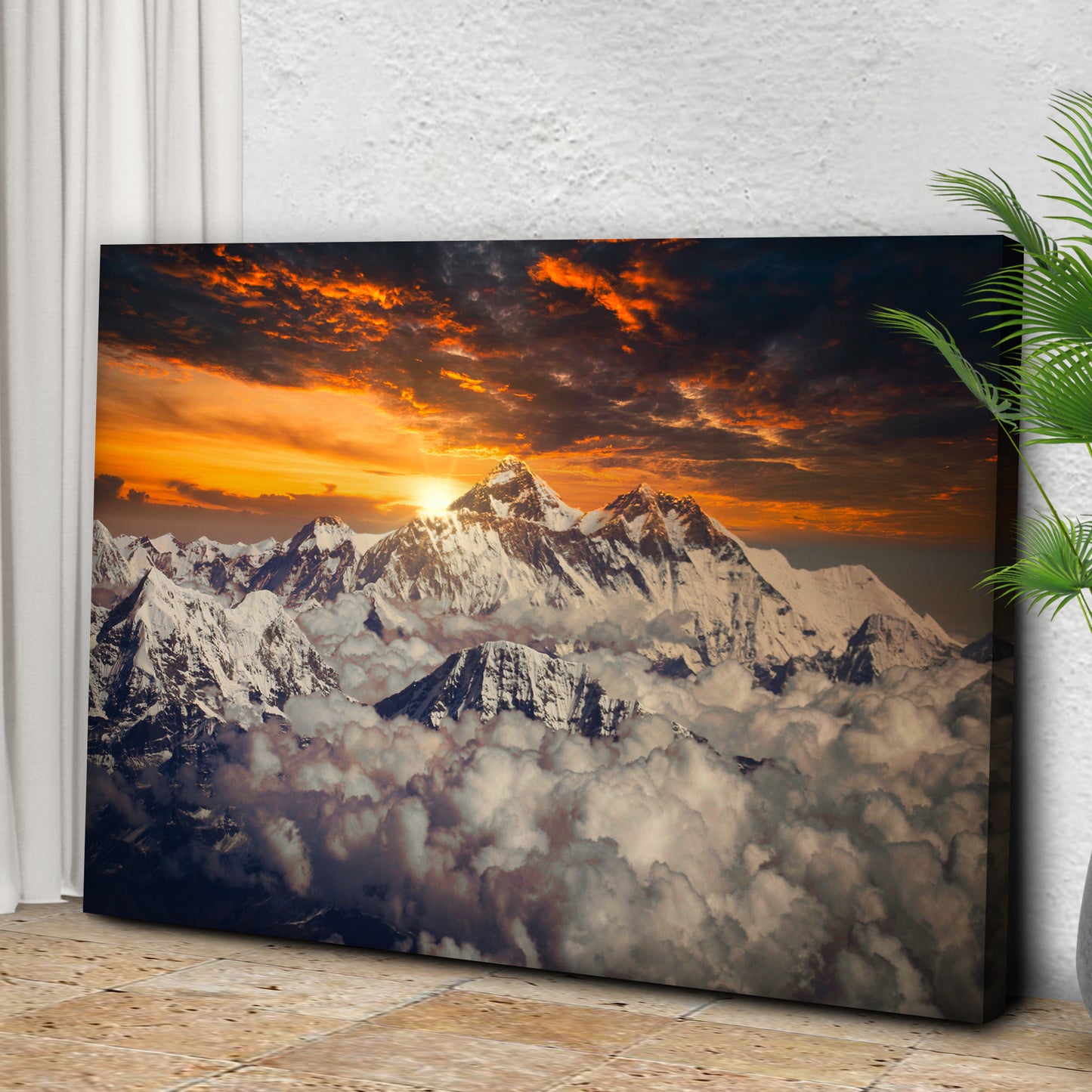 Snowy Mountain Peak Canvas Wall Art Style 1 - Image by Tailored Canvases