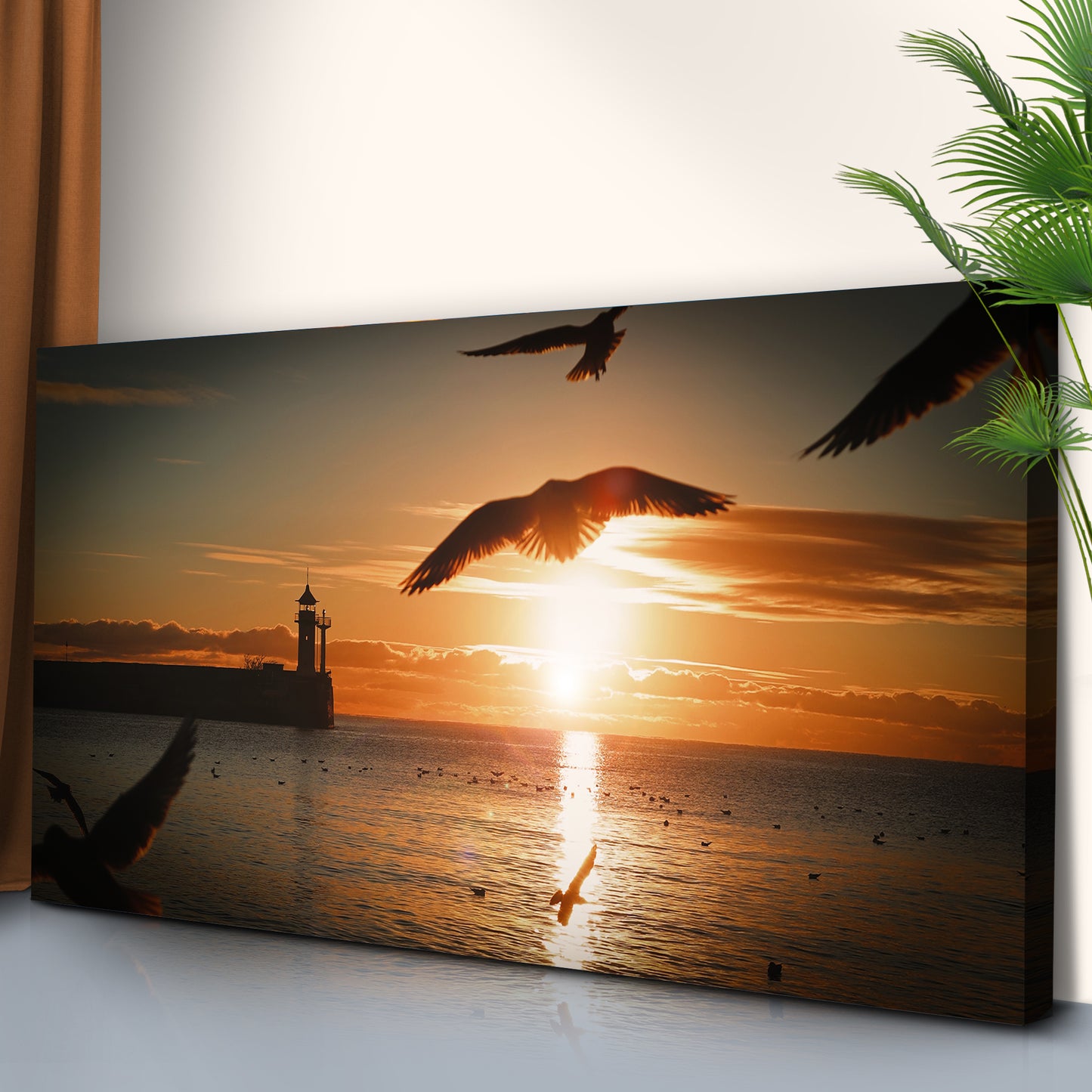 Birds On Magical Sunrise Canvas Wall Art Style 1 - Image by Tailored Canvases