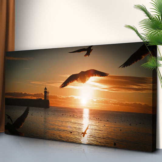 Birds On Magical Sunrise Canvas Wall Art - Image by Tailored Canvases