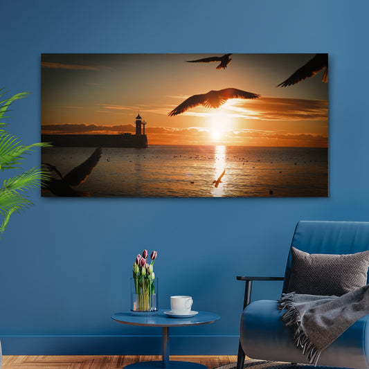 Birds On Magical Sunrise Canvas Wall Art - Image by Tailored Canvases
