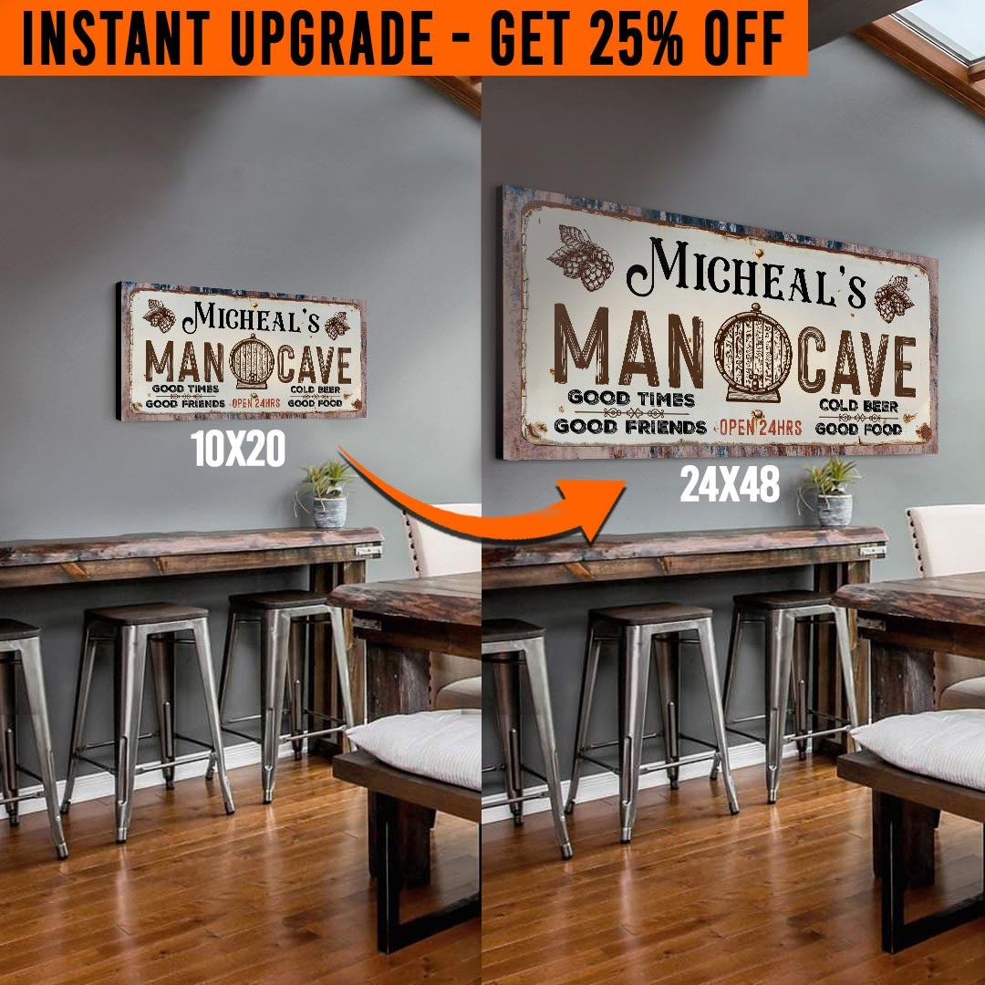 Upgrade Your 'Man Cave' (Style 2) Canvas To 24x48 Inches