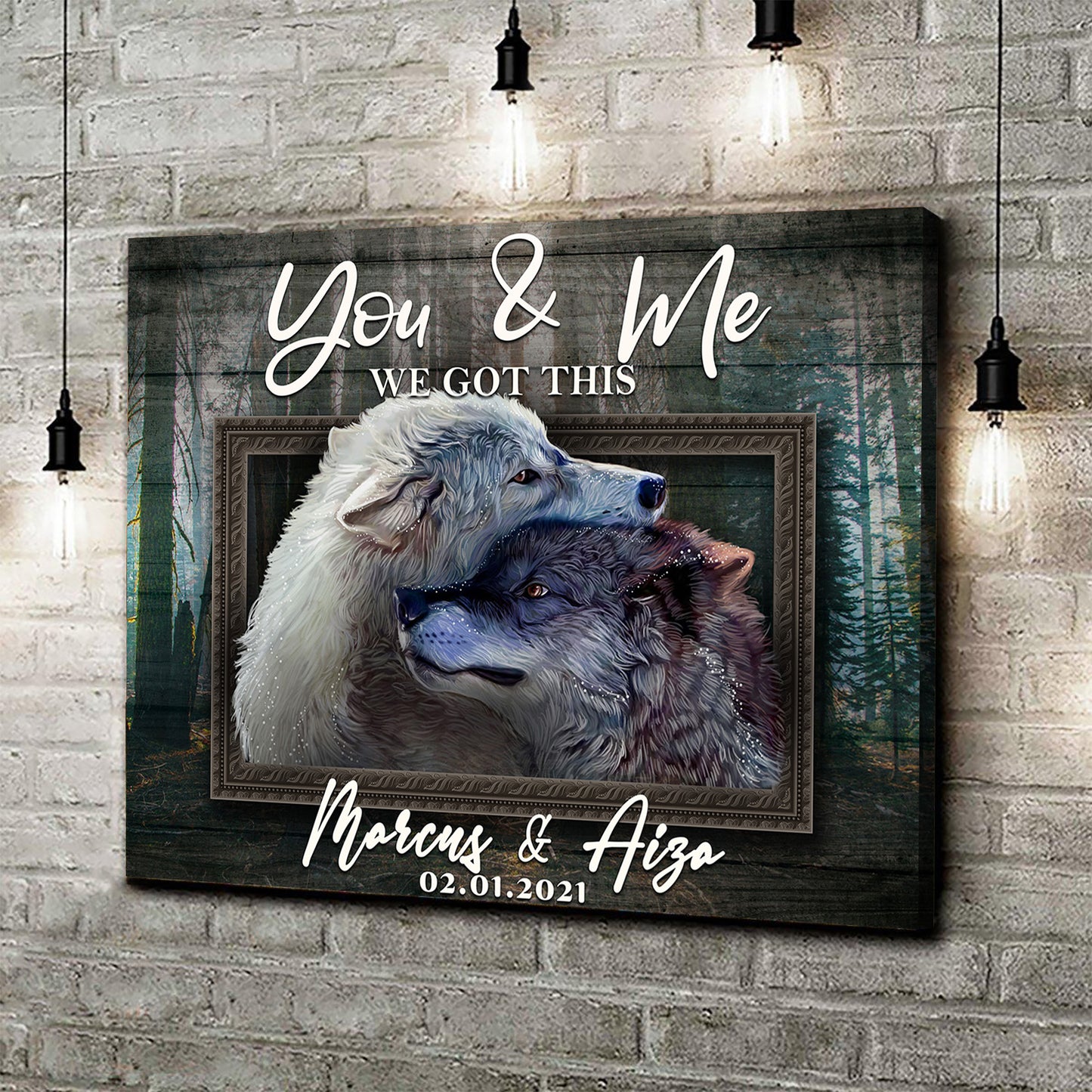We Got This Couple Wolves Sign III - Image by Tailored Canvases