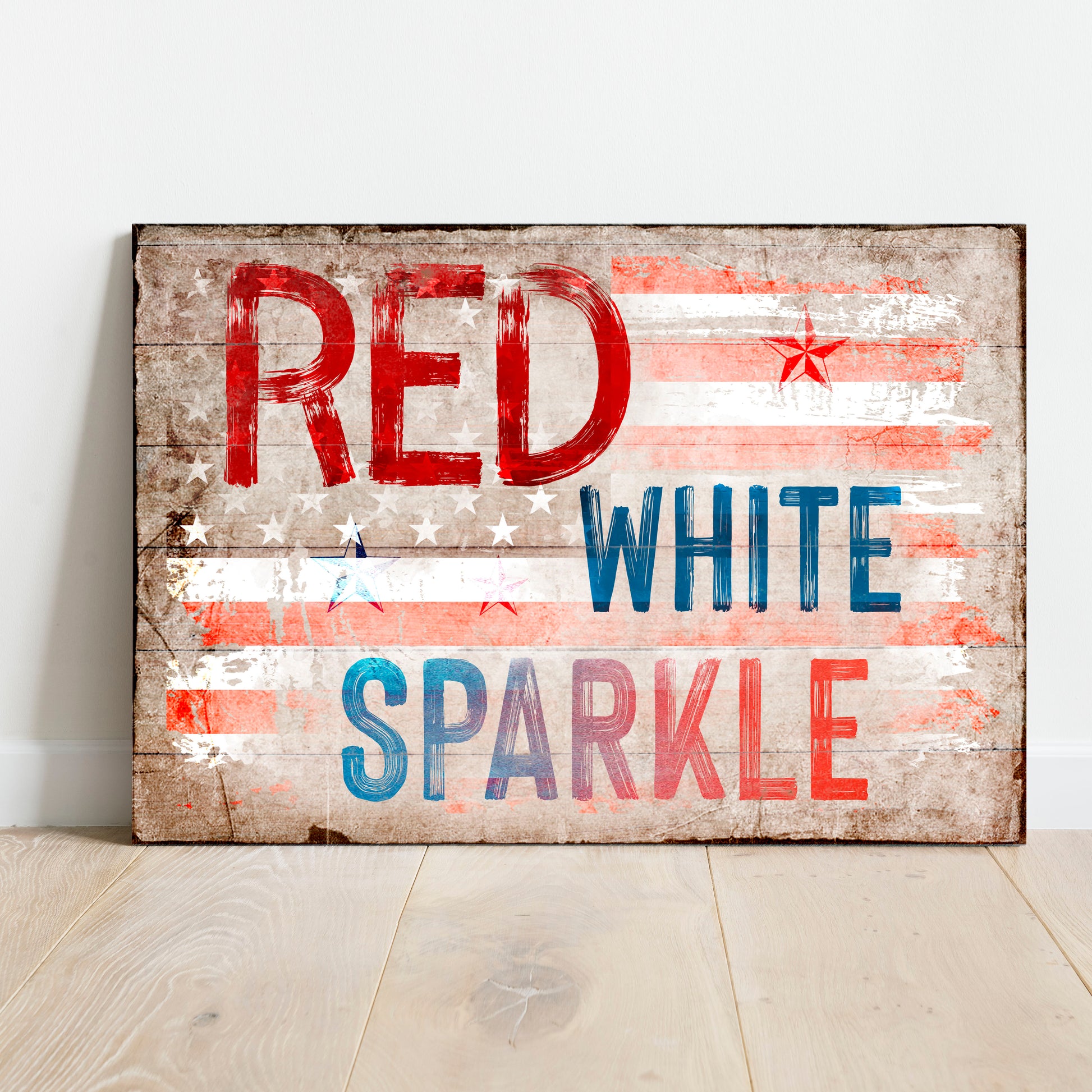 Red White Sparkle America Sign  - Image by Tailored Canvases