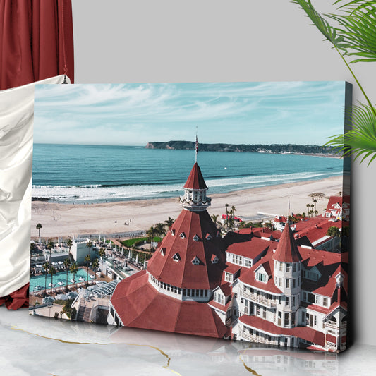 Hotel Coronado Beach Canvas Wall Art Style 2 - Image by Tailored Canvases