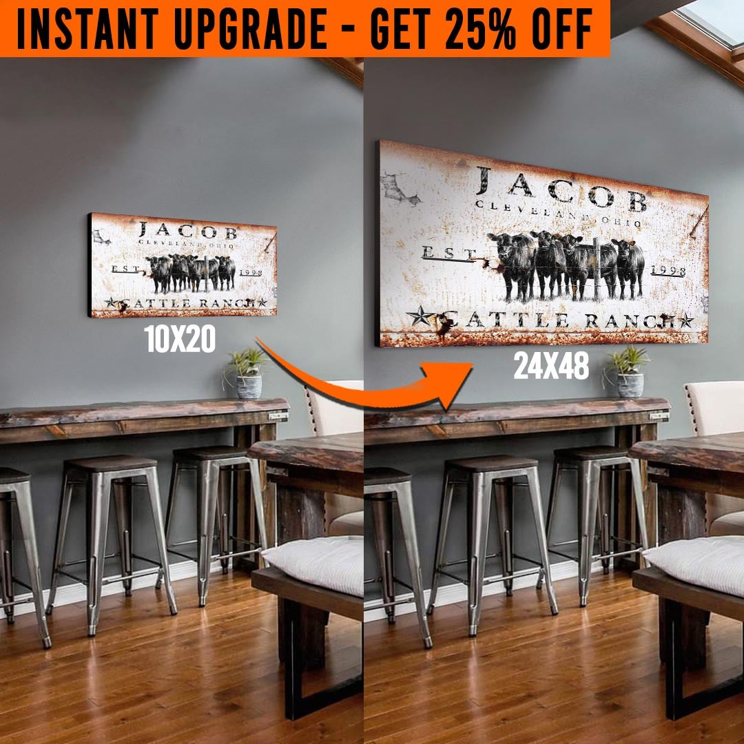 Upgrade Your 'Cattle Ranch' (Style 3) Canvas To 24x48 Inches - Image by Tailored Canvases