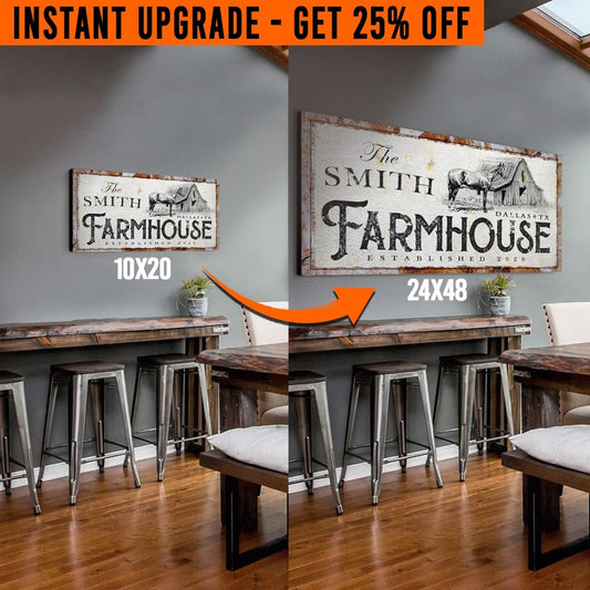 Upgrade Your 'Rustic Horse Farmhouse' (Style 1) Canvas To 24x48 Inches