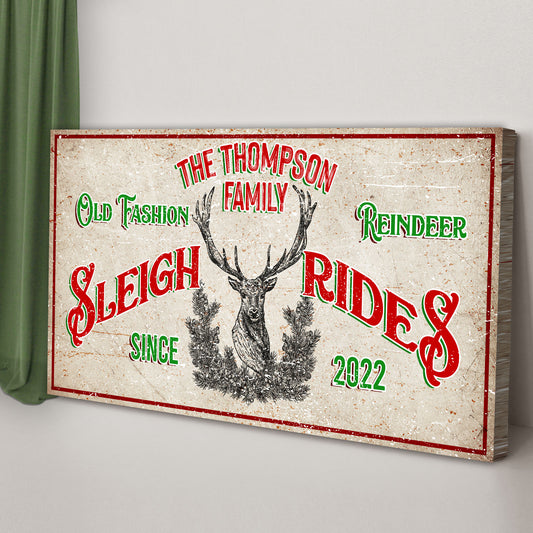 Christmas Reindeer Sign | Customizable Canvas