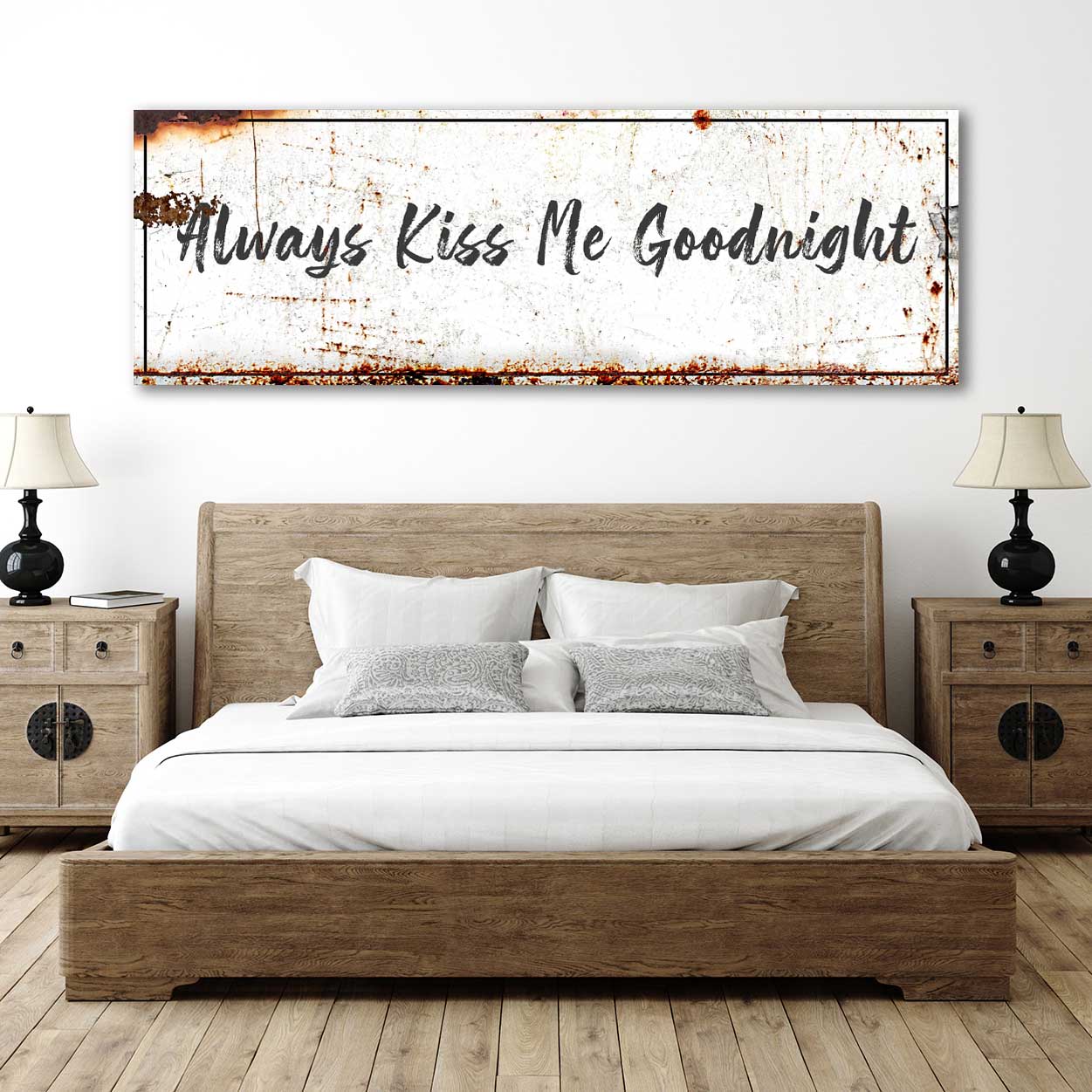 Always Kiss Me Goodnight Sign - Image by Tailored Canvases