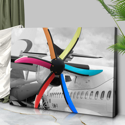 Plane Propeller Multicolored Canvas Wall Art Style 2 - Image by Tailored Canvases