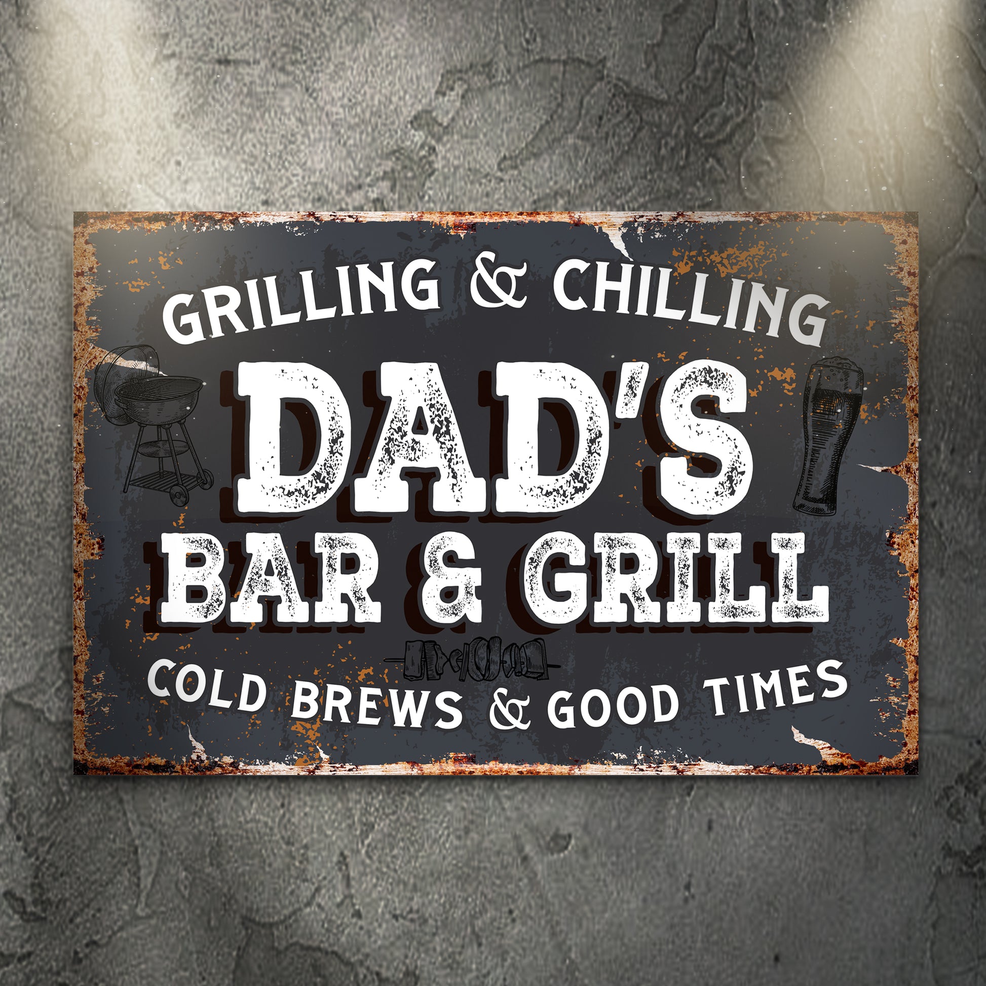 Dad's Bar And Grill Sign Style 1 - Image by Tailored Canvases