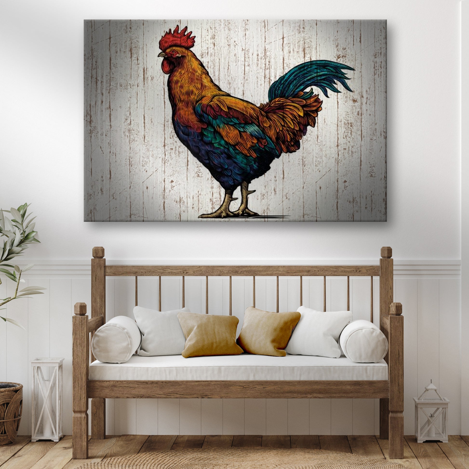 Rustic Rooster Canvas Wall Art - Image by Tailored Canvases