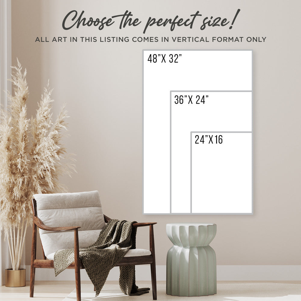 Family Name Portrait Sign Size Chart - Image by Tailored Canvases
