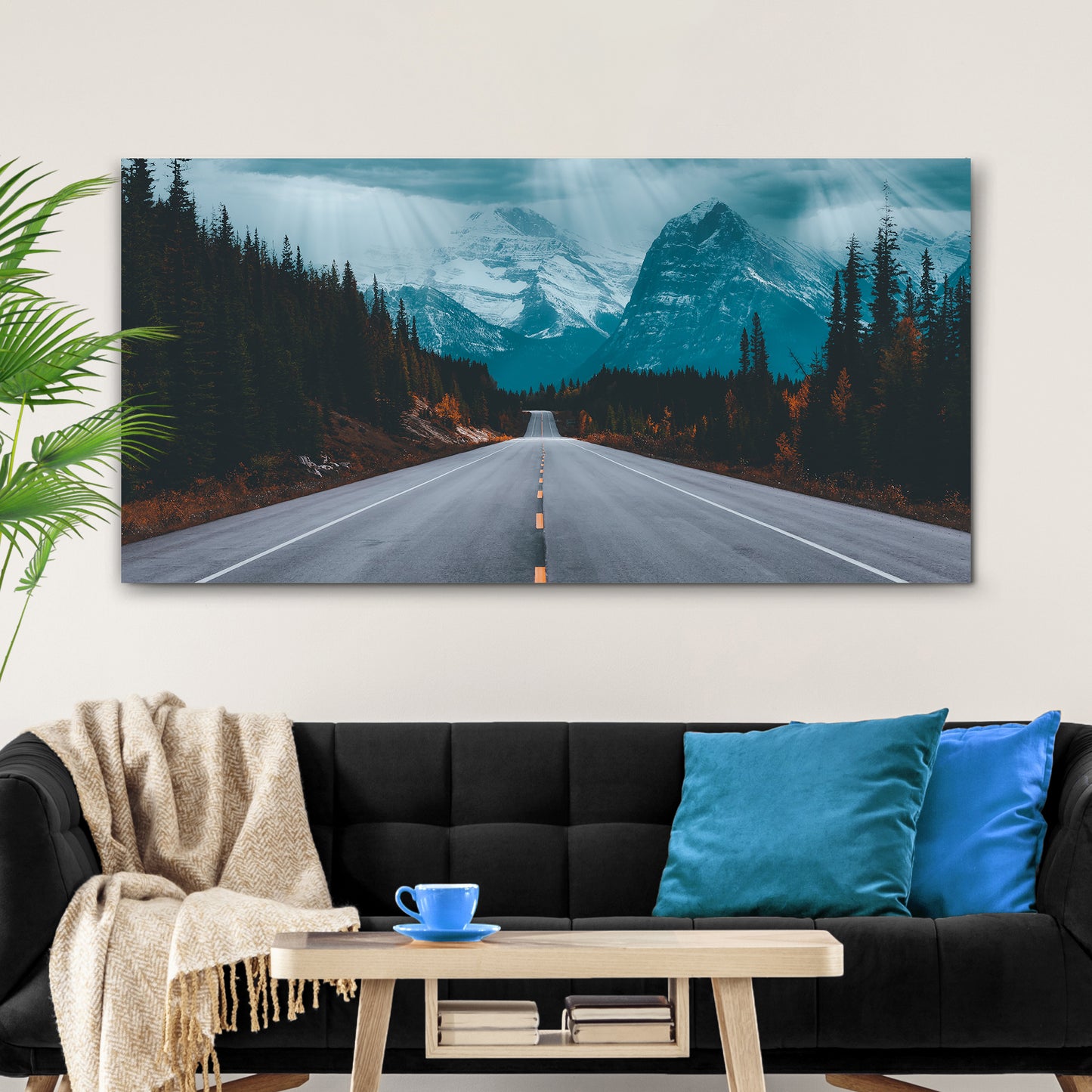 Middle Road To Snowy Mountain Canvas Wall Art Style 2 - Image by Tailored Canvases