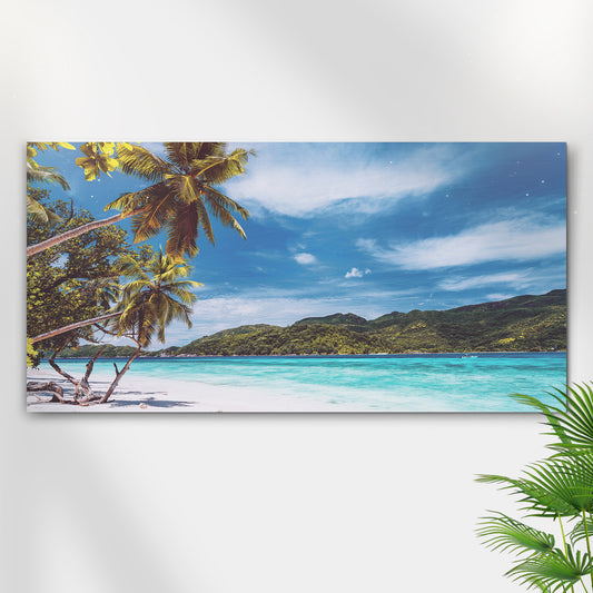 Palm Trees On Tropical Beach Canvas Wall Art - Image by Tailored Canvases