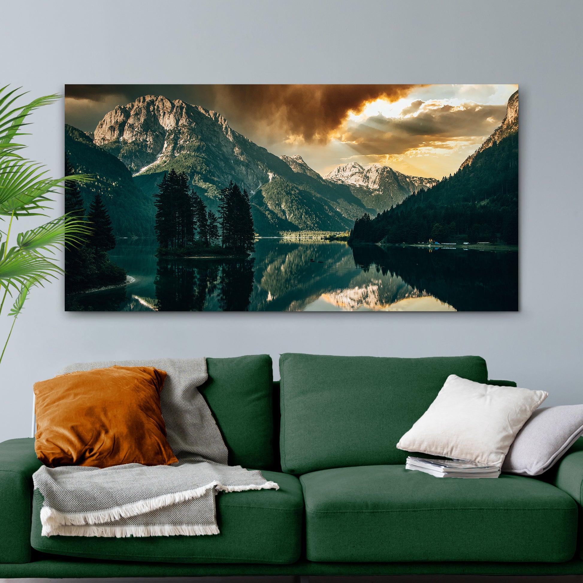 Island On The Lake Canvas Wall Art - Image by Tailored Canvases