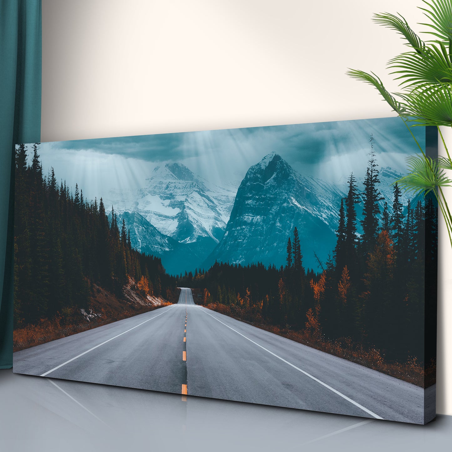 Middle Road To Snowy Mountain Canvas Wall Art Style 1 - Image by Tailored Canvases
