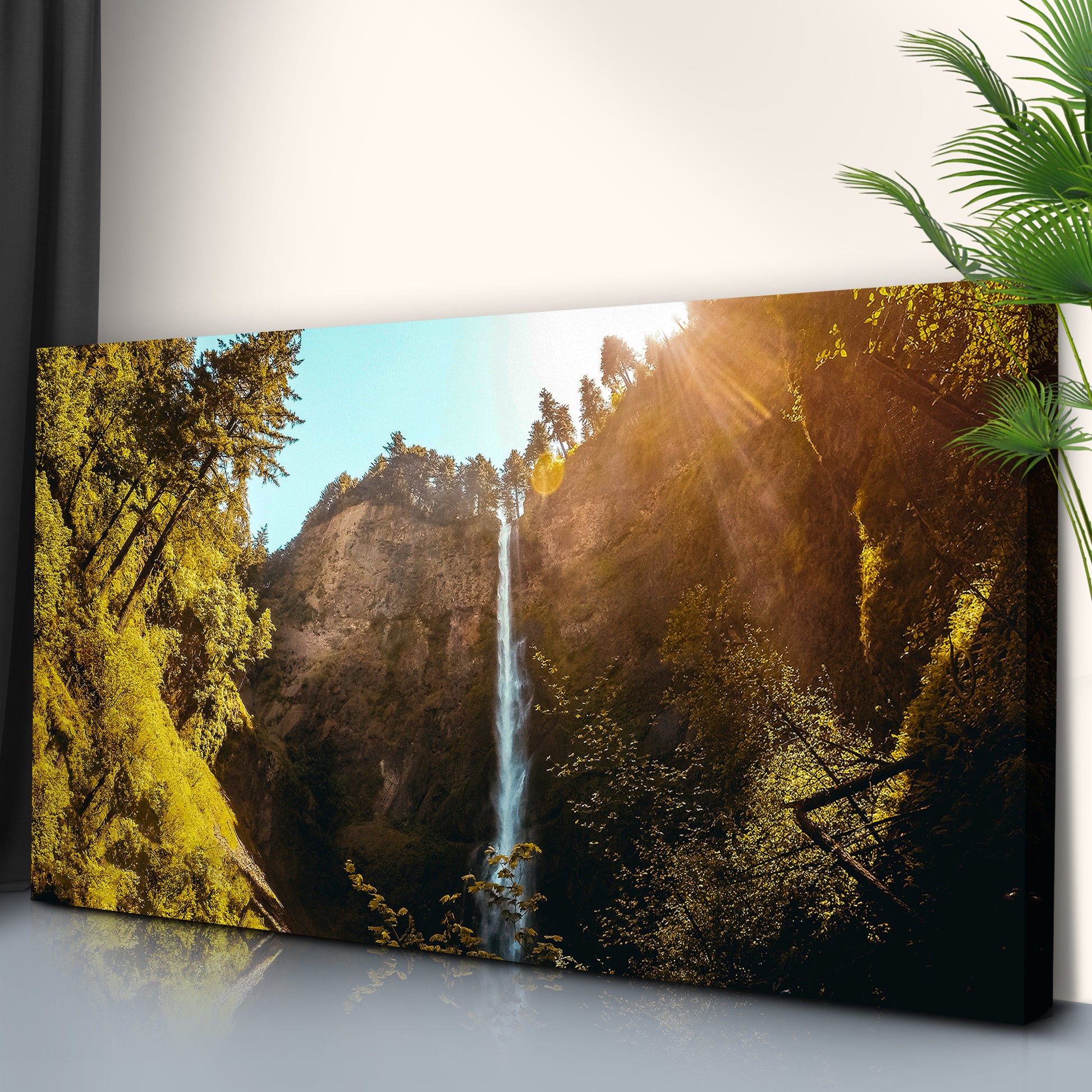 High Mountain Waterfall Canvas Wall Art Style 1 - Image by Tailored Canvases