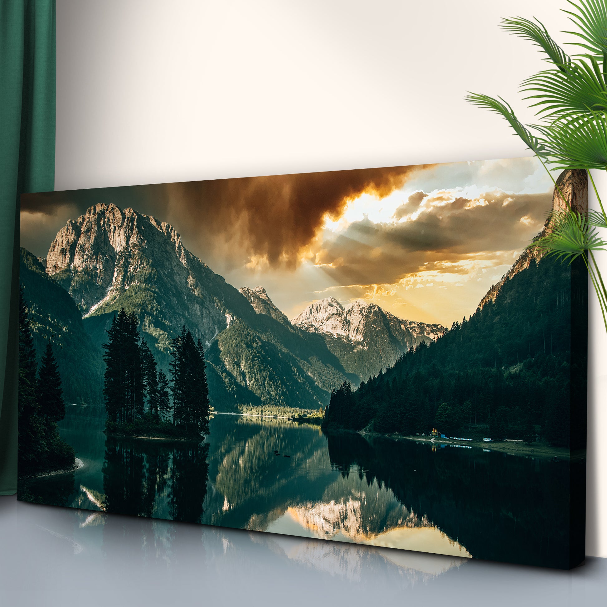 Island On The Lake Canvas Wall Art Style 1 - Image by Tailored Canvases