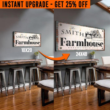 Upgrade Your 'Rustic Horse Farmhouse' (Style 2) Canvas To 24x48 Inches