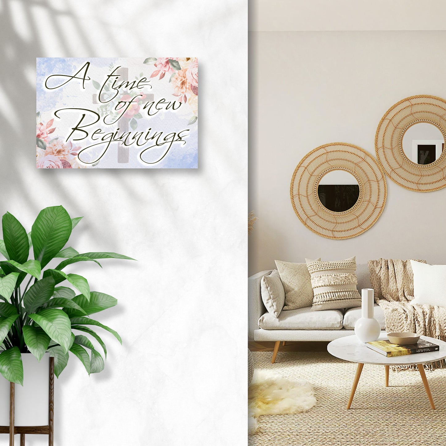 A Time Of New Beginnings Sign Style 1 - Image by Tailored Canvases