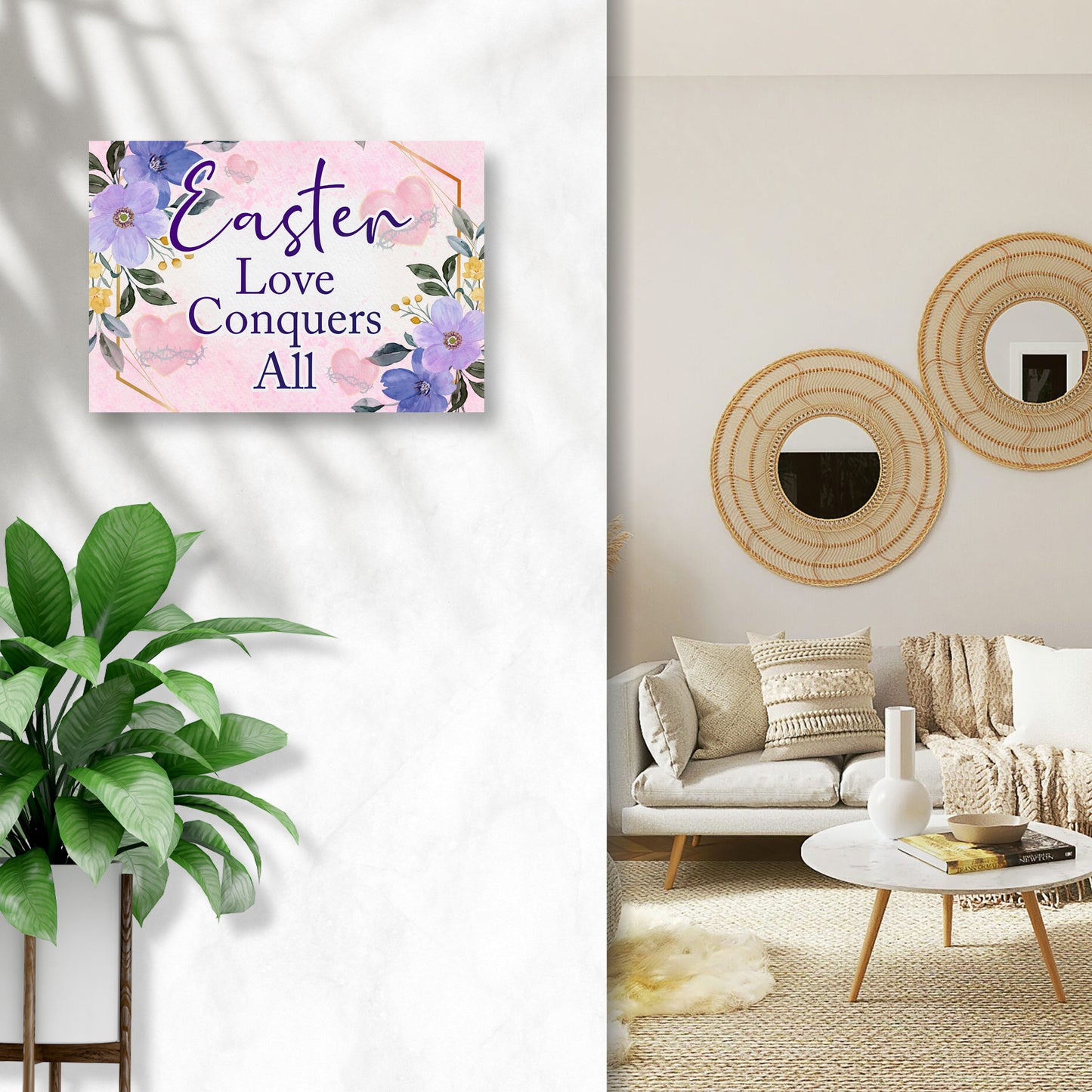 Easter Love Conquers All Sign Style 1 - Image by Tailored Canvases