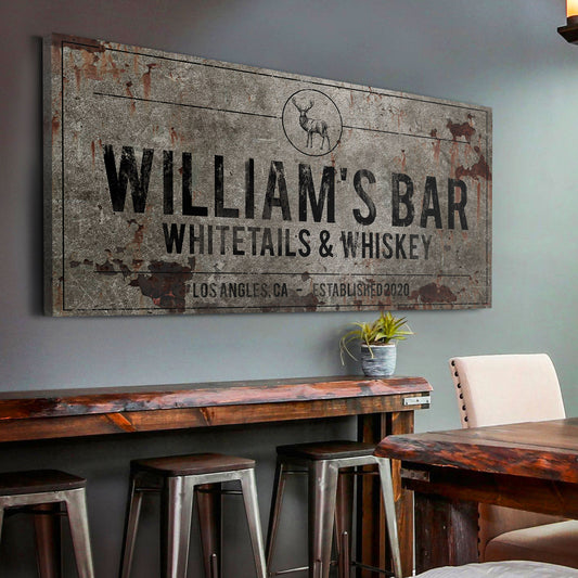 Whitetails and Whiskey Sign Style 1 - Image by Tailored Canvases