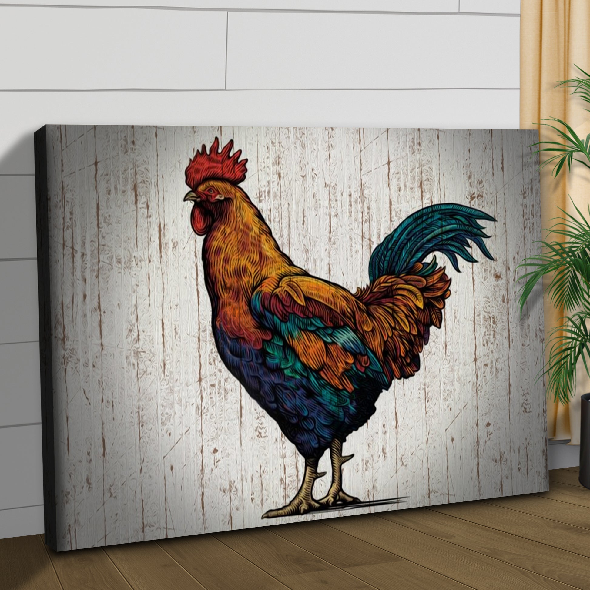 Rustic Rooster Canvas Wall Art Style 1 - Image by Tailored Canvases