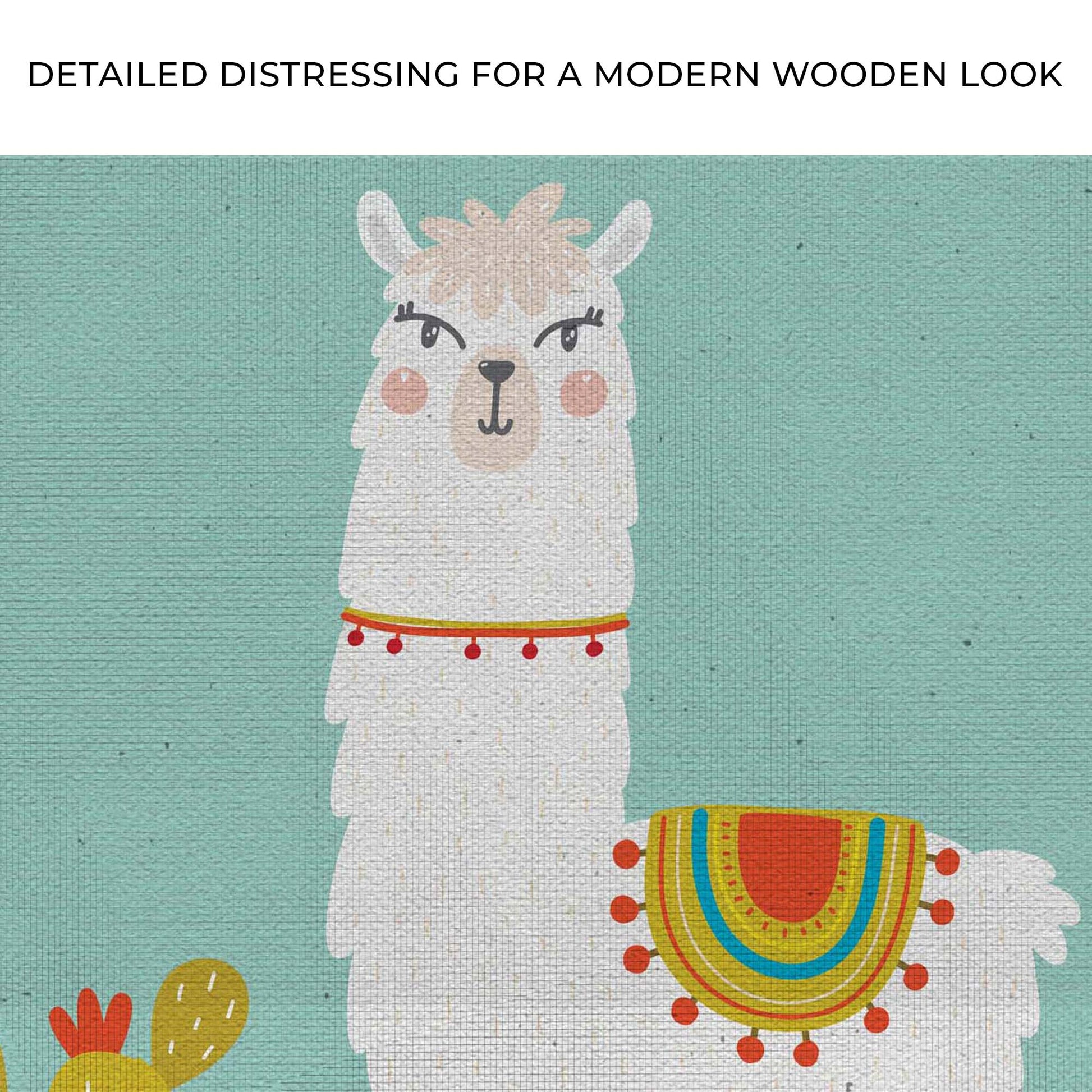 Whimsical Llama Portrait Canvas Wall Art Zoom - Image by Tailored Canvases