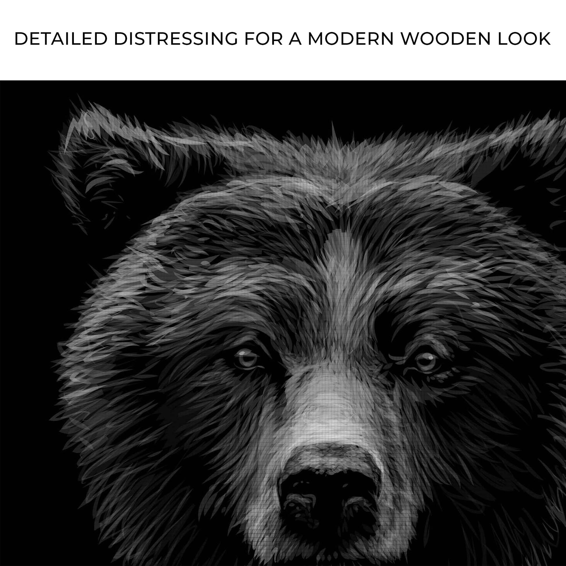 Animals Forest Bear Monochrome Canvas Wall Art Zoom - Image by Tailored Canvases