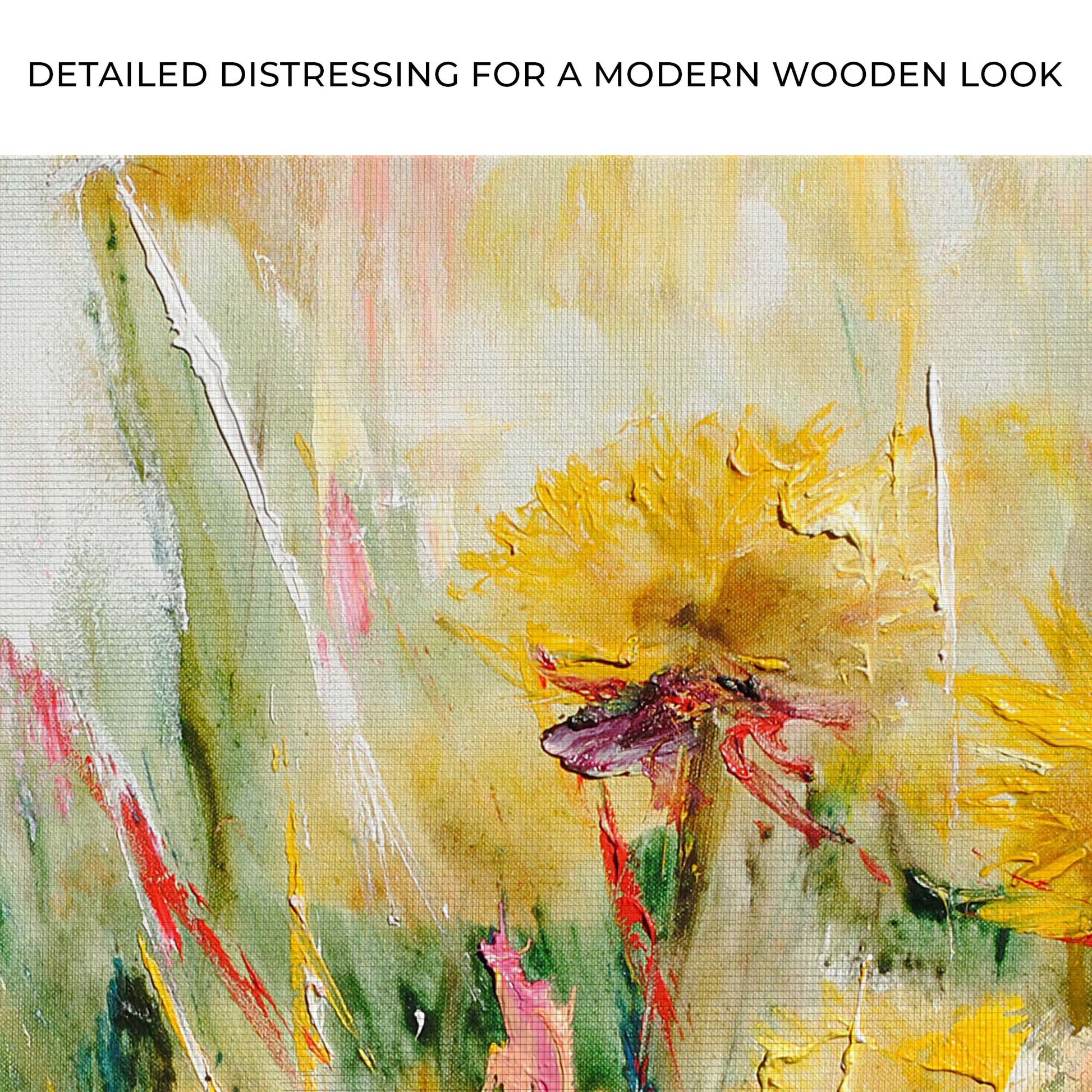 Flowers Daffodils Abstract Painting Canvas Wall Art Zoom - Image by Tailored Canvases