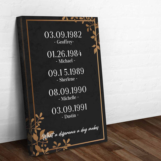 What a Difference a Day Makes Family Sign Style 2 - Image by Tailored Canvases