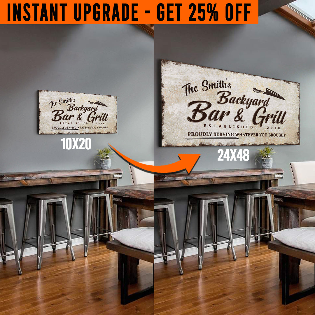 CanvasesUpgrade Your 'Backyard Bar And Grill' (Style 3) Canvas To 24x48 Inches - Image by Tailored