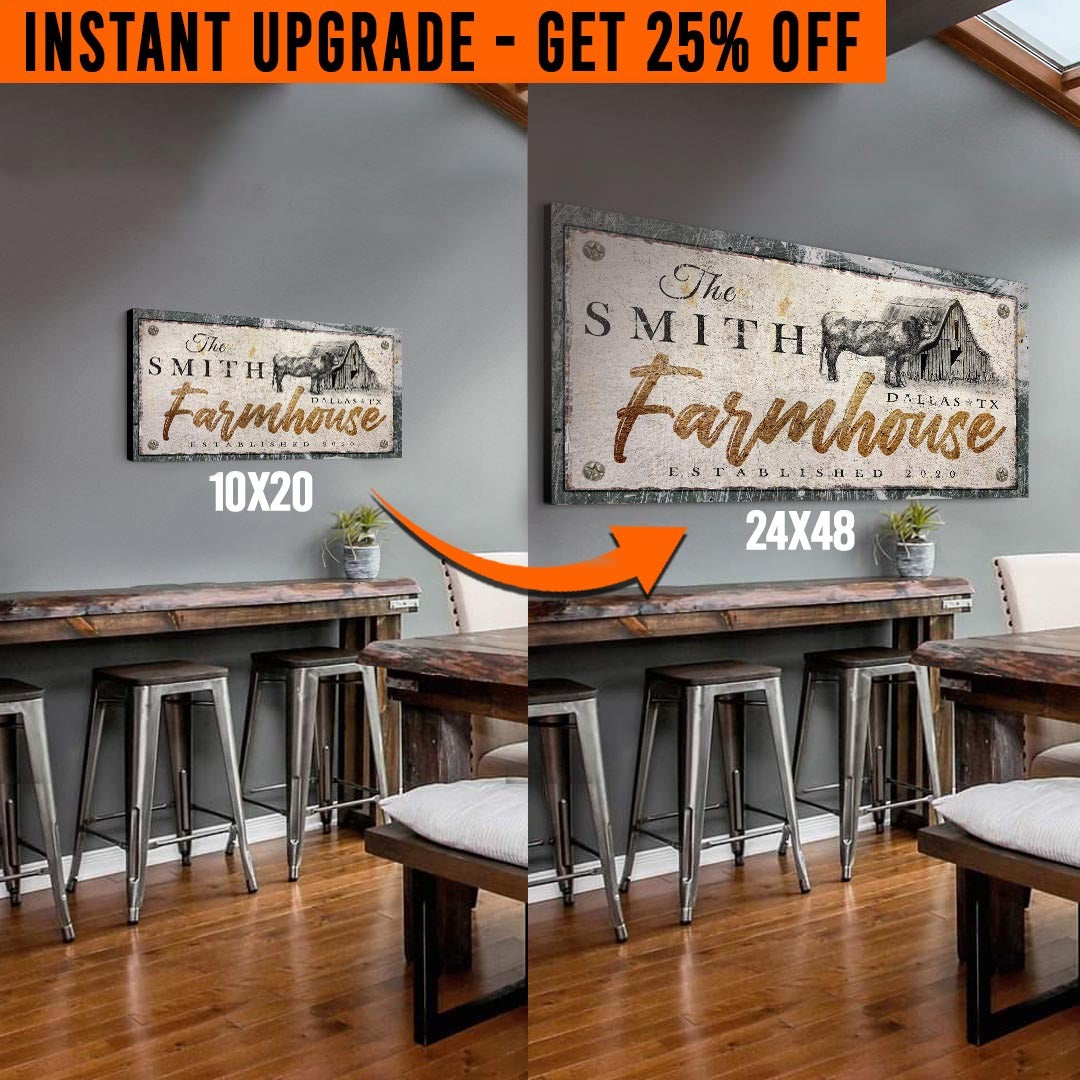 Size Upgrade Your 'Farmhouse' (Fam 1039 - Style 4) Canvas To 24x48 Inches