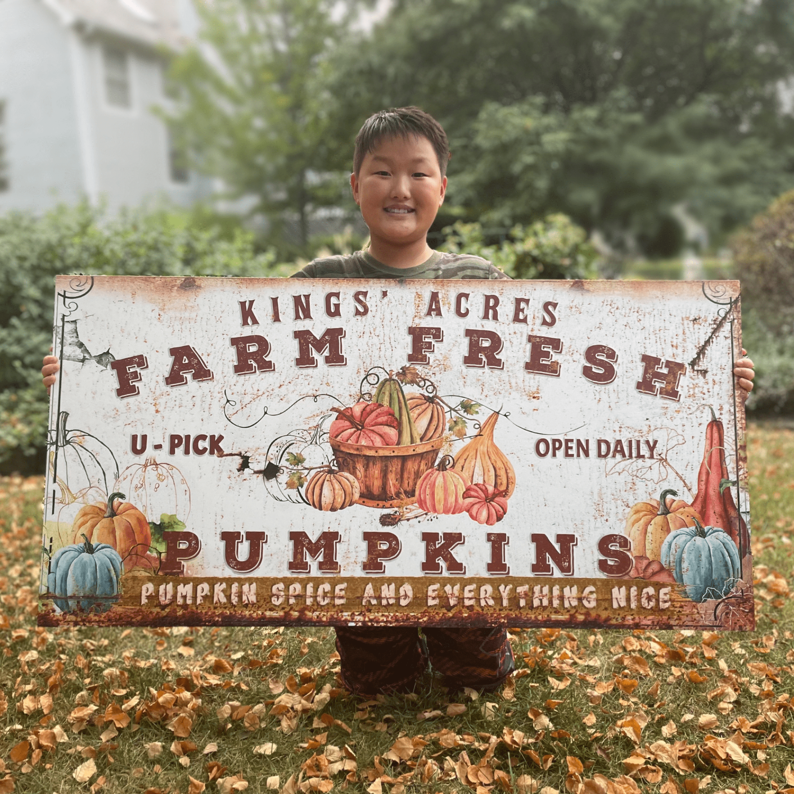 Farm Fresh Pumpkins Sign Style 1 - Image by Tailored Canvases